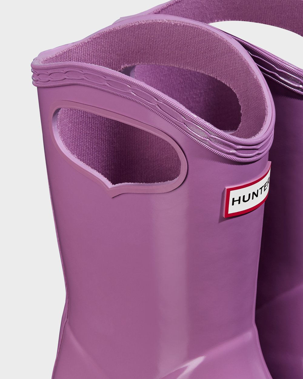 Kids Rain Boots - Hunter Original First Classic Grab Handle Gloss (73UWFLNHG) - Purple